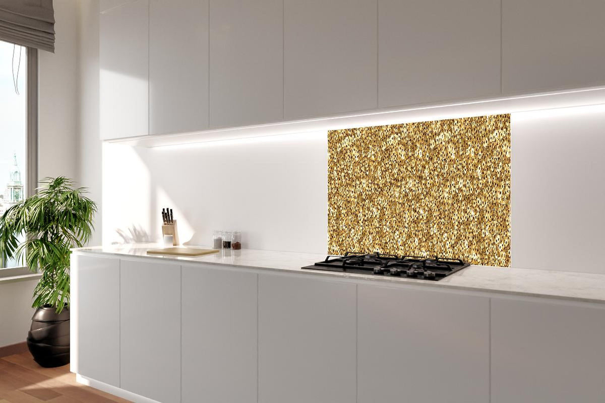 Spritzschutz - Glänzendes Gold-Pailletten-Stoffdesign