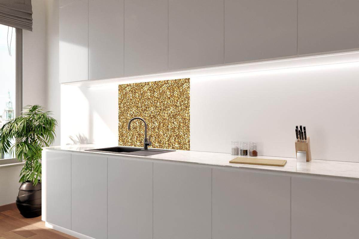 Spritzschutz - Glänzendes Gold-Pailletten-Stoffdesign