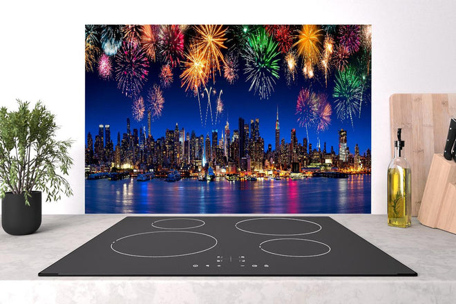 Spritzschutz - Großes Feuerwerk in New York