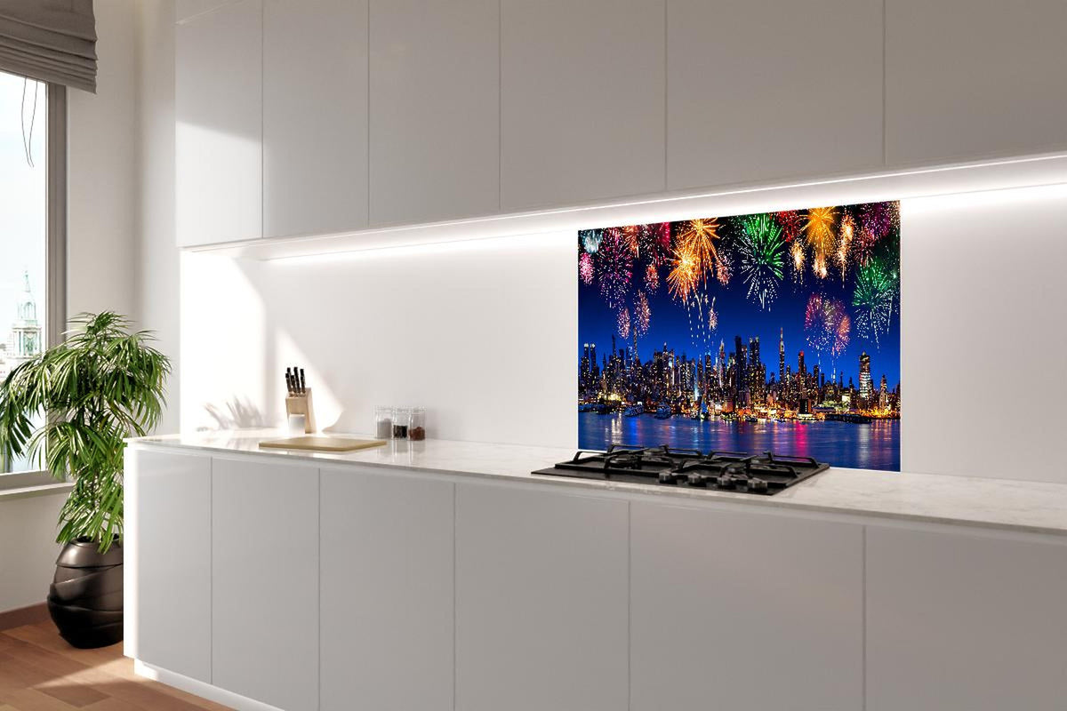 Spritzschutz - Großes Feuerwerk in New York