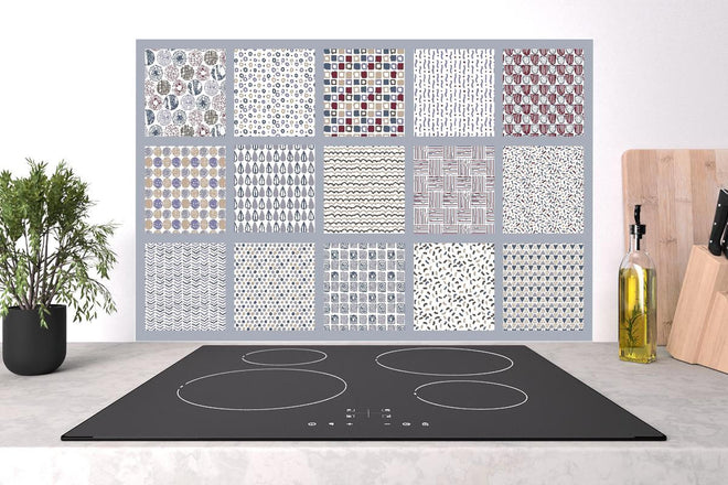 Spritzschutz - Handgezeichnet Skandinavischer Stil Abstrakte Muster