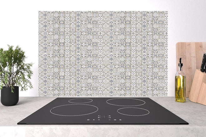 Spritzschutz - Harmonisches Grauweißes Geometrie Design