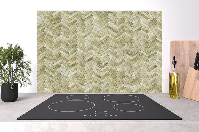 Spritzschutz - Helles Rechtecks Holzmuster