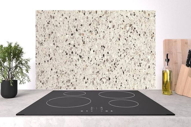 Spritzschutz - Hochwertige Weiß-und-Grau Terrazzo Textur