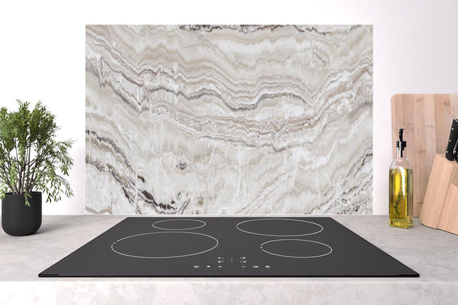 Spritzschutz - Hochwertige grau-weiße Marmor Textur