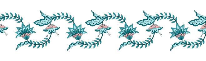 Spritzschutz - Indischer Blumen-Chintz Paisley Vektor-Rand