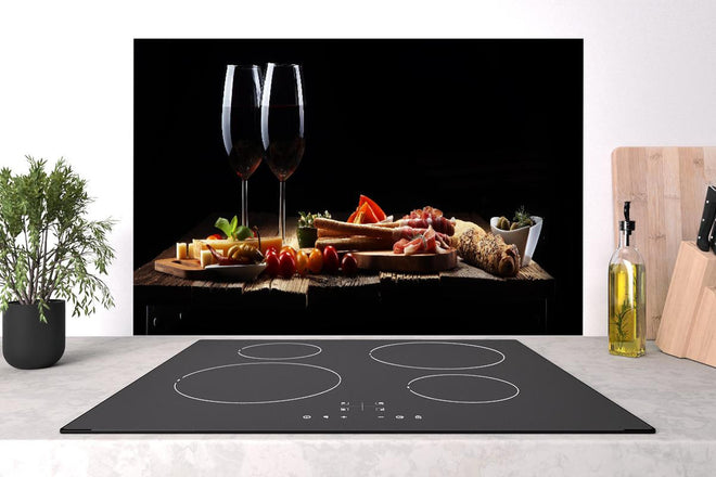 Spritzschutz - Italienische Antipasto & Wein