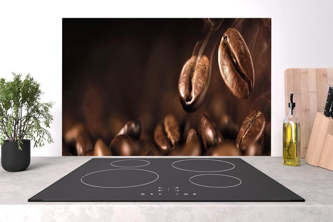 Spritzschutz - Kaffeebohnen Nahaufnahme