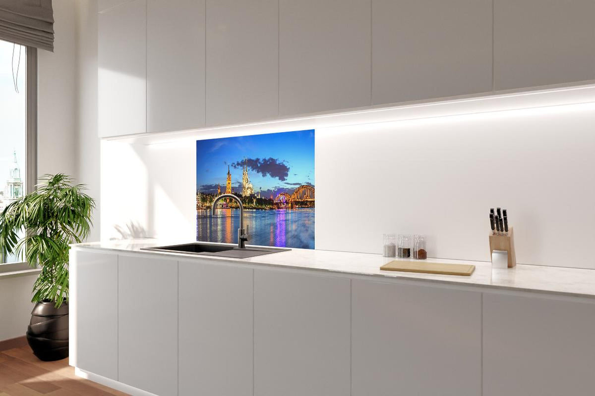 Spritzschutz - Kölner Skyline - Nachts