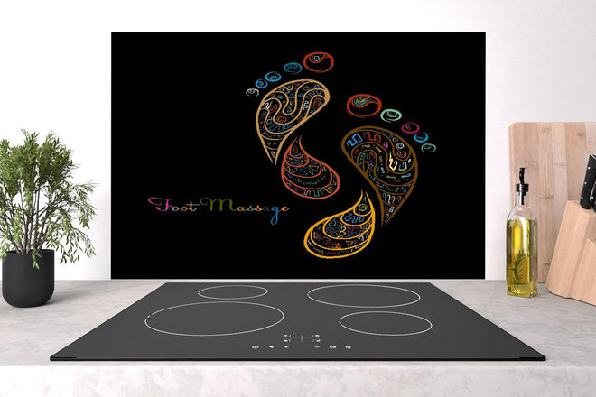 Spritzschutz - Kreative Fußreflexzonen Kunst Illustration