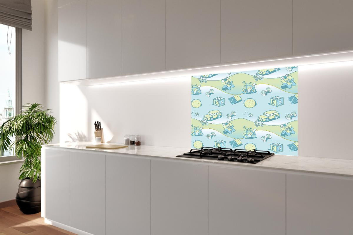 Spritzschutz - Kreatives Kinderzimmer Verkehrs-Musterdesign