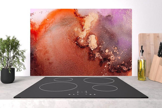 Spritzschutz - Mamor Wandtextur - Flüssigmalerei