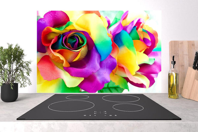 Spritzschutz - Mehrfarbige synthetische Rose