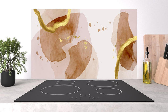 Spritzschutz - Moderne Beige Aquarell Textur