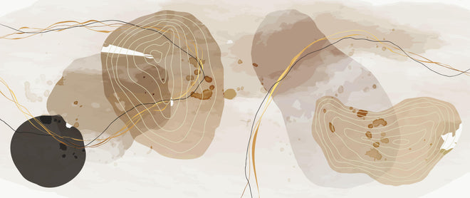 Spritzschutz - Moderne Beige-Braune Abstrakte Kunstformen