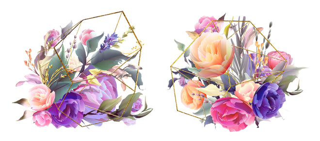 Spritzschutz - Moderne Blumenkunst mit geometrischem Stil