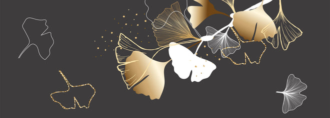 Spritzschutz - Moderne Gold-Schwarz Schmetterlingsillustration