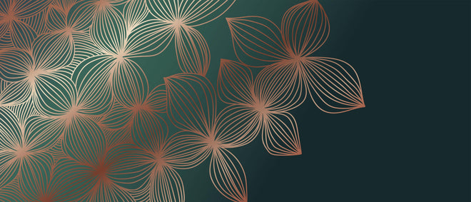 Spritzschutz - Moderne Lineart Blumen Illustration