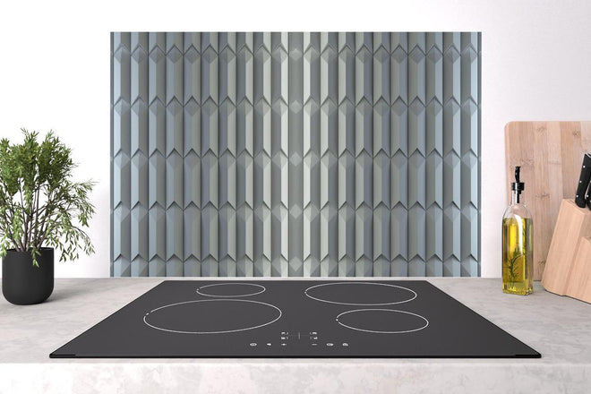 Spritzschutz - Moderne geometrische Struktur in Grau-Weiß