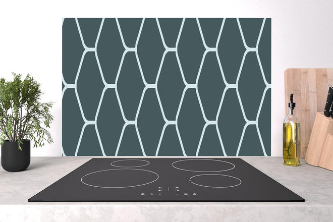 Spritzschutz - Moderne graue Hexagon-Muster Wandtapete