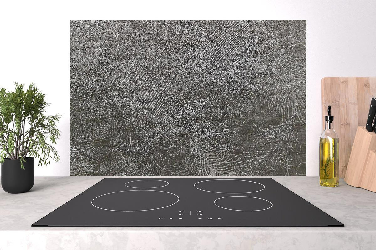 Spritzschutz - Moderne graue abstrakte Linienstruktur