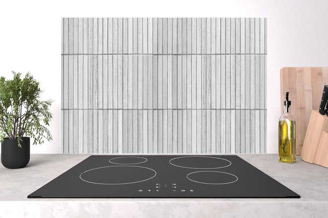 Spritzschutz - Moderne weiße Backsteinmauer 2