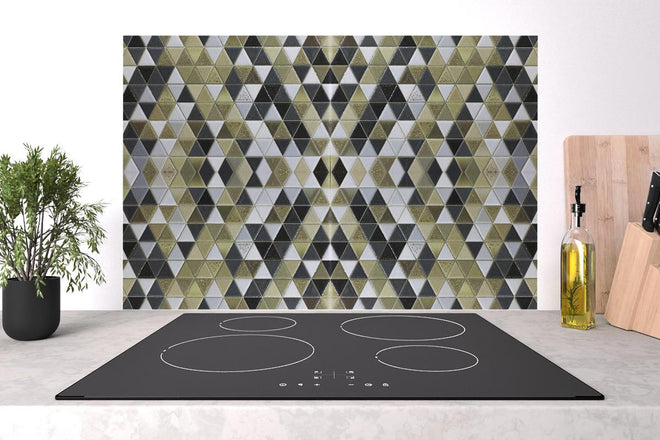 Spritzschutz - Modernes Schwarz-Gold-Design Texturmuster