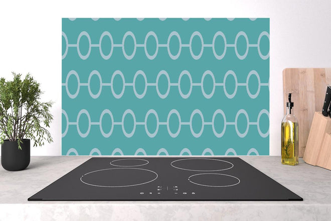 Spritzschutz - Modernes Türkis und Weiß Kettendesign