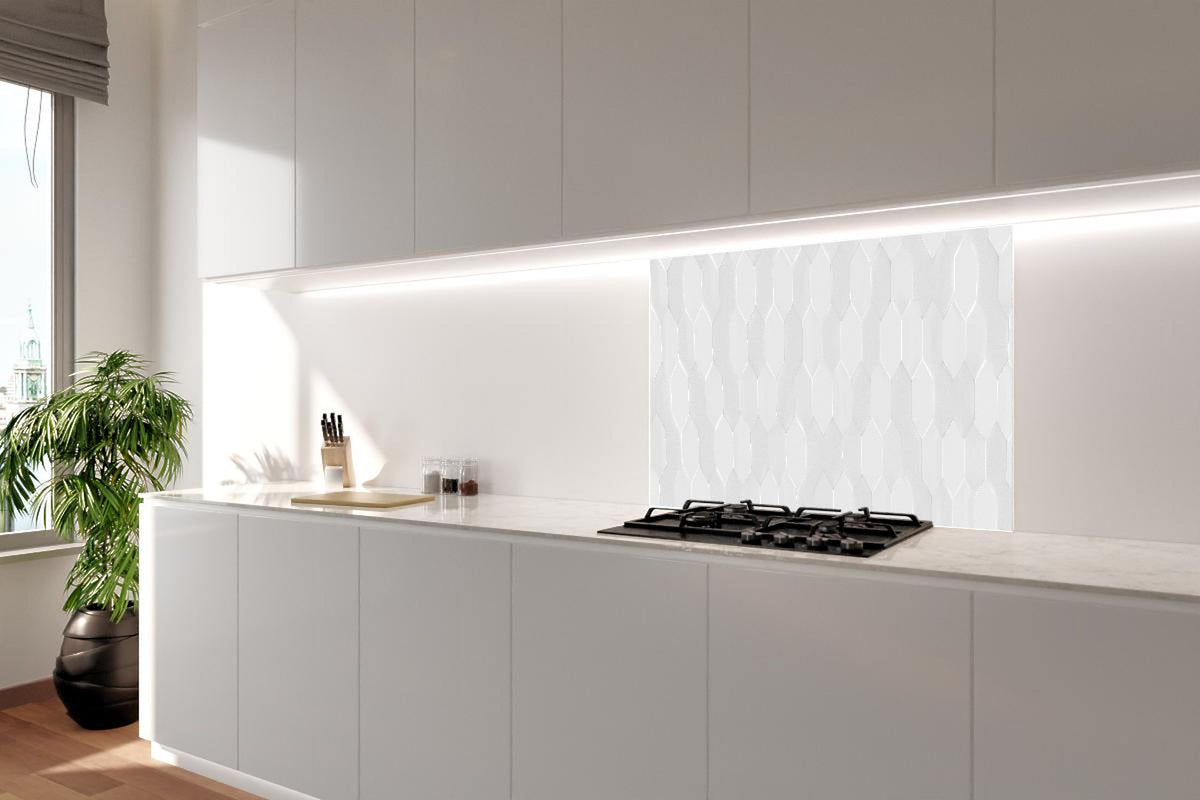 Spritzschutz - Modernes Weißes Hexagon-Hintergrundmuster