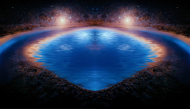 Spritzschutz - Nächtliche Fantasielandschaft