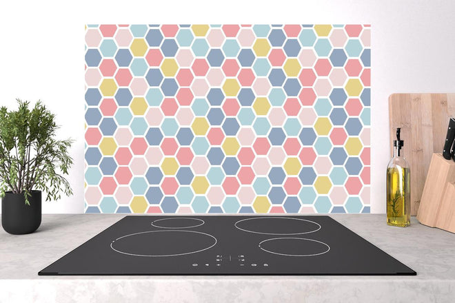 Spritzschutz - Nahtloses Nordisches Sechseck Farbmuster