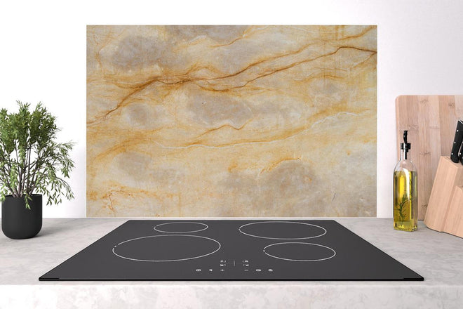 Spritzschutz - Naturgetreue Beige Marmor Textur Elegant