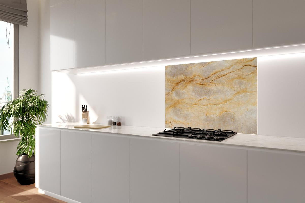 Spritzschutz - Naturgetreue Beige Marmor Textur Elegant