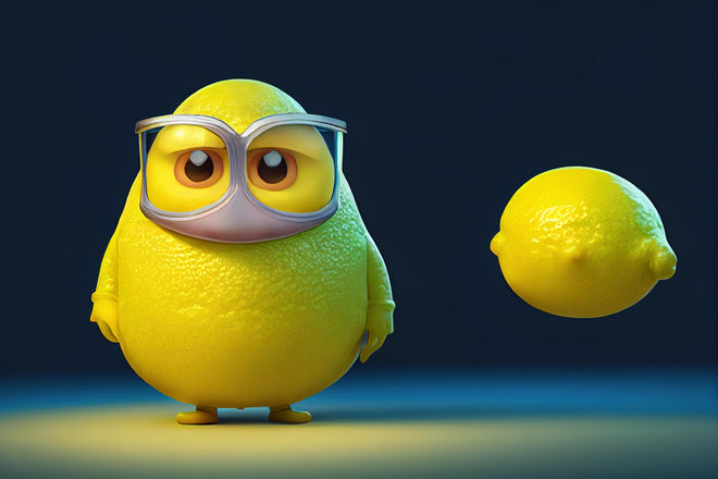 Spritzschutz - Nerdige Cartoon Zitrone