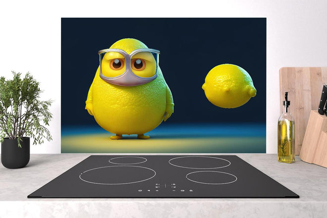 Spritzschutz - Nerdige Cartoon Zitrone