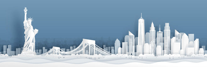 Spritzschutz - New York City Skyline Papercut Illustration