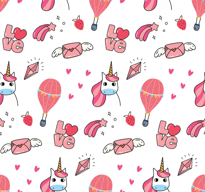 Spritzschutz - Niedliches Einhorn Love Balloon Musterdesign