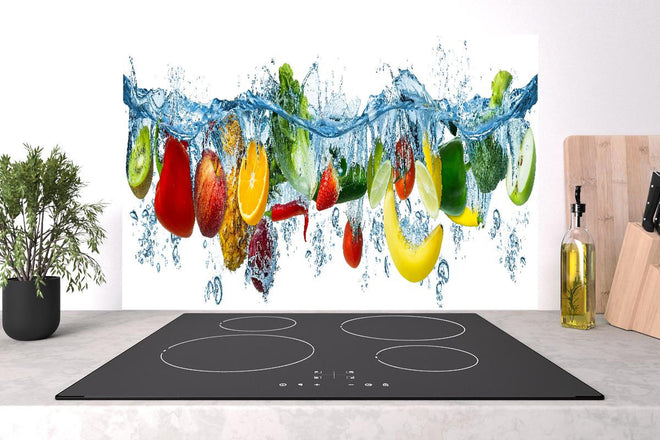 Spritzschutz - Obst & Gemüse im Wasser