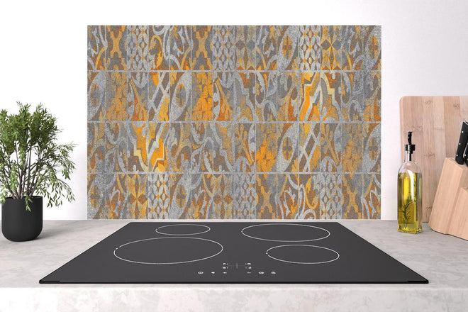 Spritzschutz - Orange Helles Licht Stein Beton