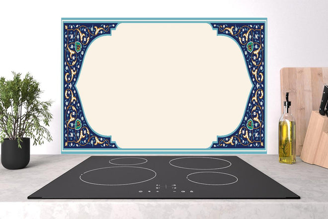 Spritzschutz - Orientalischer Rahmen in Blau und Gold