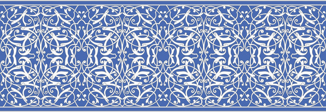 Spritzschutz - Orientalisches Blau-weiß Designmuster