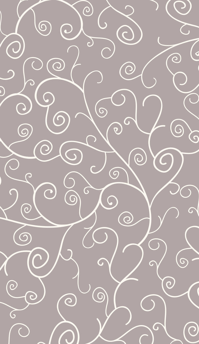 Spritzschutz - Ornamentale Grau-Weiß Swirl Tapete