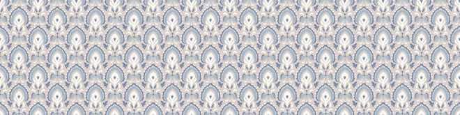 Spritzschutz - Ornamentales Weiß-Blau Damask Muster