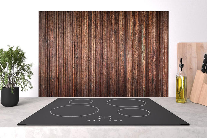 Spritzschutz - Panoramahintergrund aus vertikalen schmalen Holzplatten