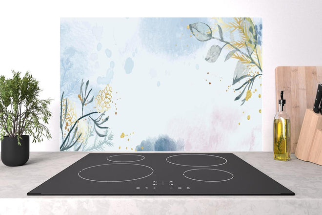 Spritzschutz - Pastellfarbene Aquarell Blumenillustration