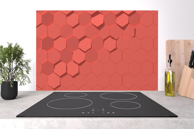 Spritzschutz - Pinkes Sechseck Muster