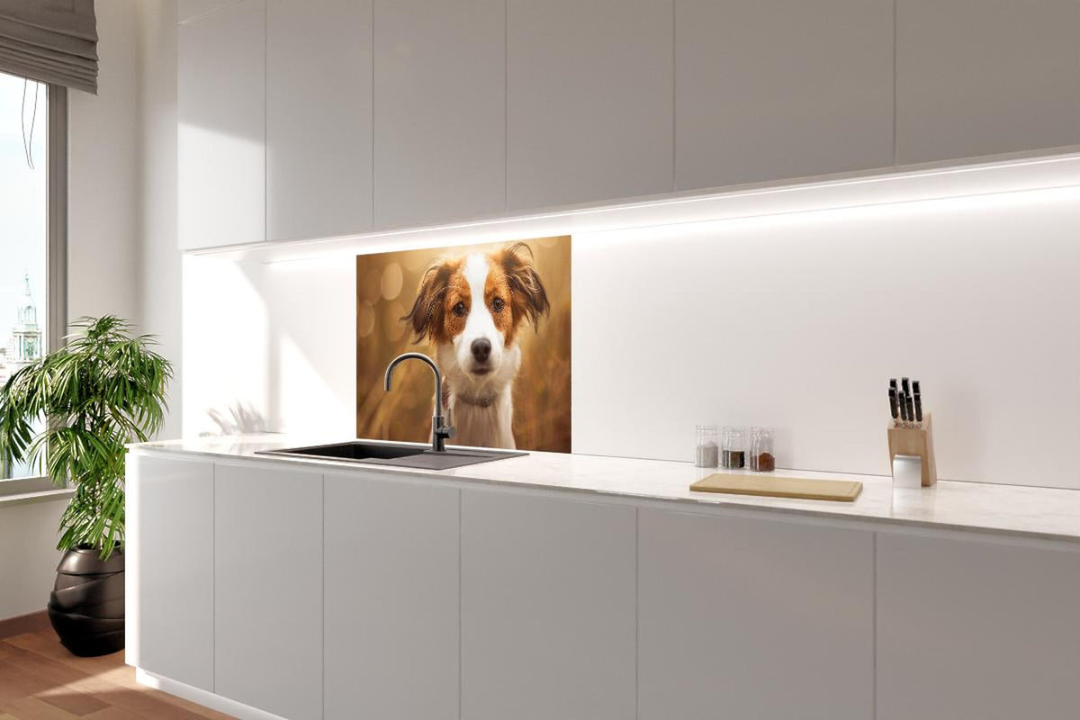 Spritzschutz - Portrait eines süßen Kooiker Hundes