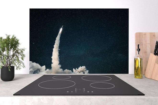 Spritzschutz - Raumschiffstart in den Weltraum