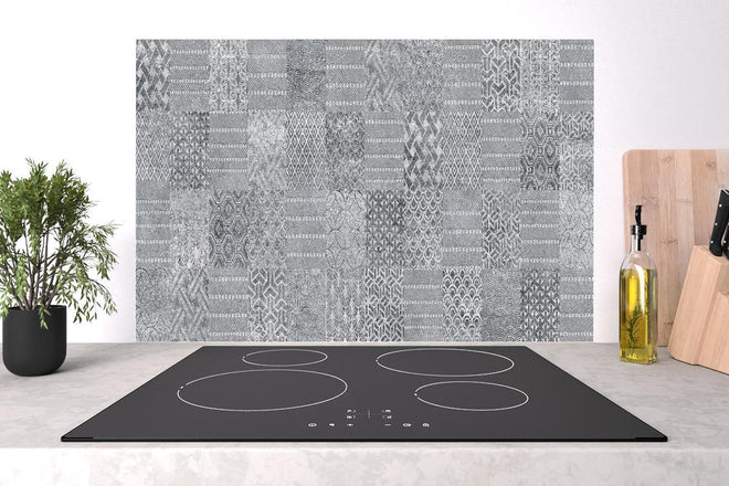 Spritzschutz - Retro Graumuster Fliesendesign Hintergrund