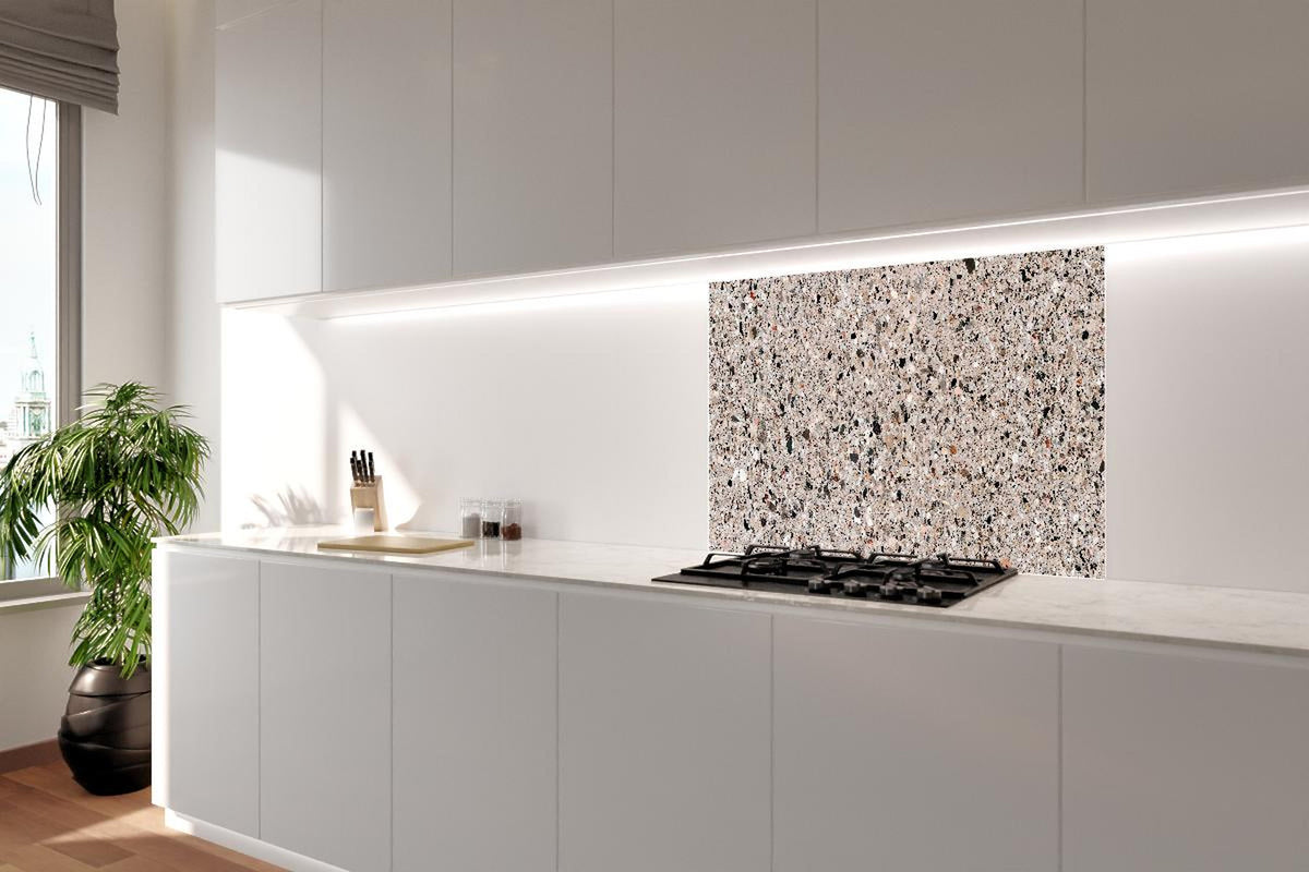 Spritzschutz - Robuste Beige Terrazzo Oberflächenstruktur